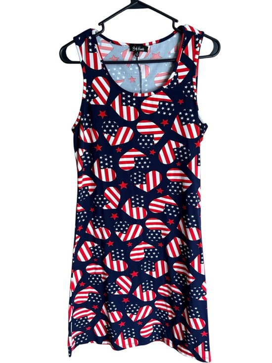 Dresses & Skirts - 🇱🇷Patriotic Heart Print Tank Dress - Navy, Red & White
